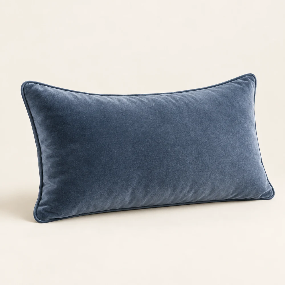 Céleste Velvet Lumbar, Slate Blue