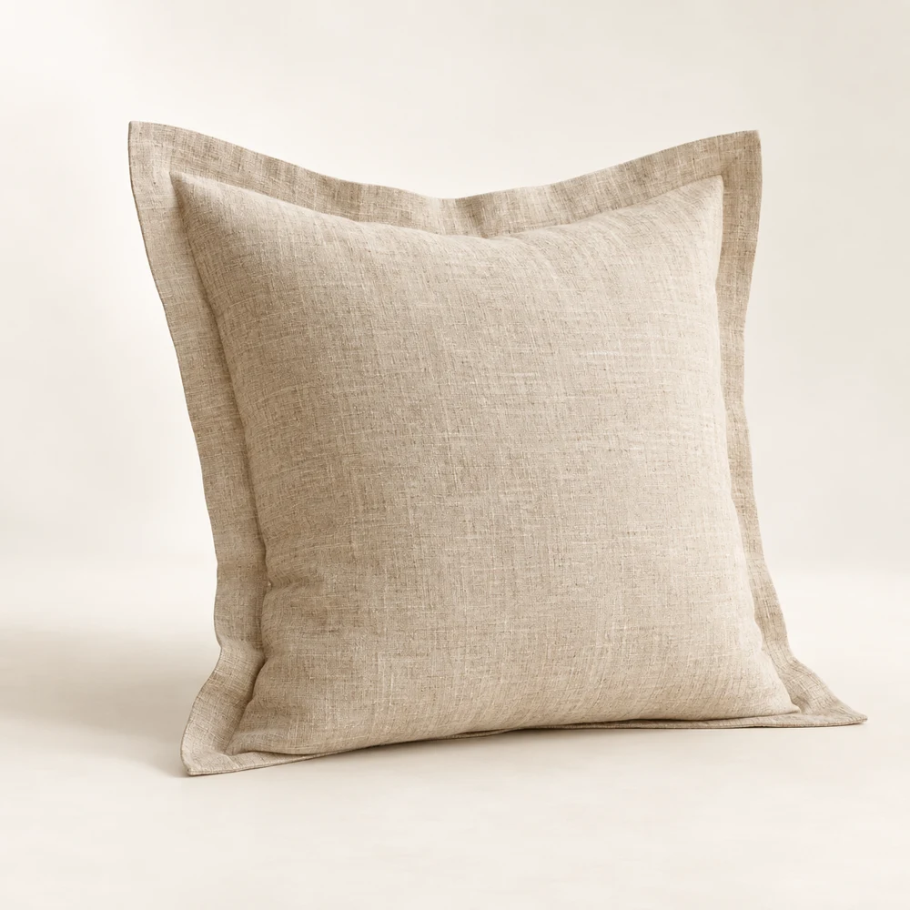 Atelier Flange Pillow, Natural Flax