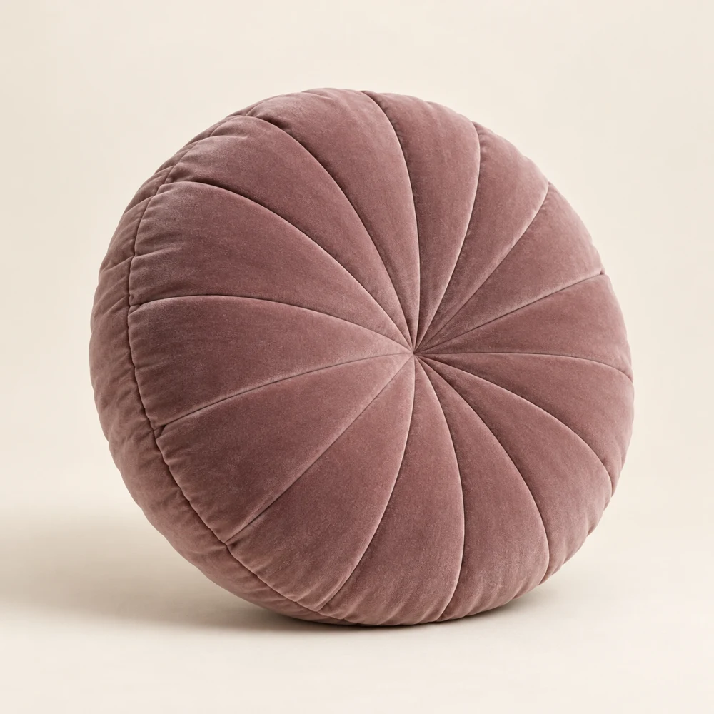 Étoile Round Cushion, Muted Mauve